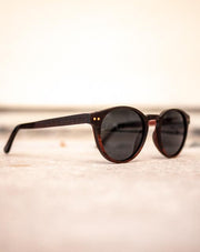 Dark Walnut Round Wood Sunglasses