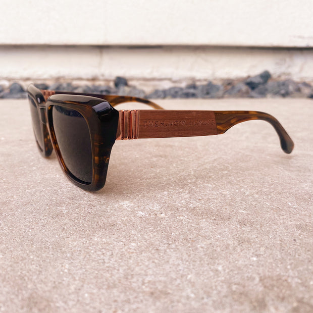 Brown Wave Acetate Sunglasses