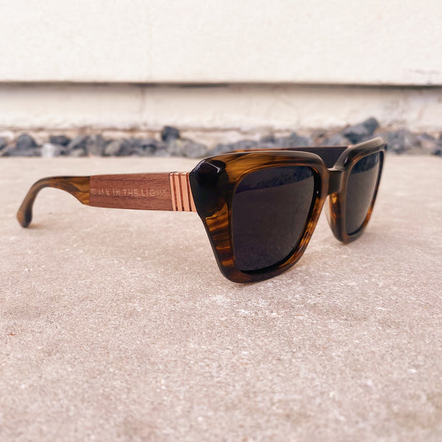 Brown Wave Acetate Sunglasses