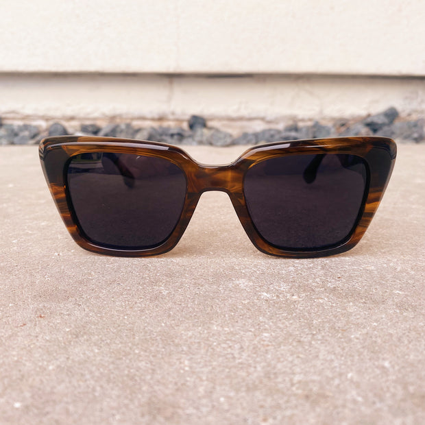 Brown Wave Acetate Sunglasses