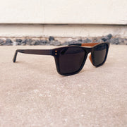 Low profile Dark Walnut Square Wood Sunglasses