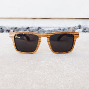 Zebra Wood Square Wood Sunglasses