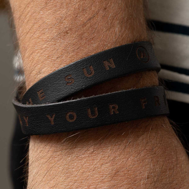 Men's Personalised Leather Double Wrap Bracelet - Etsy