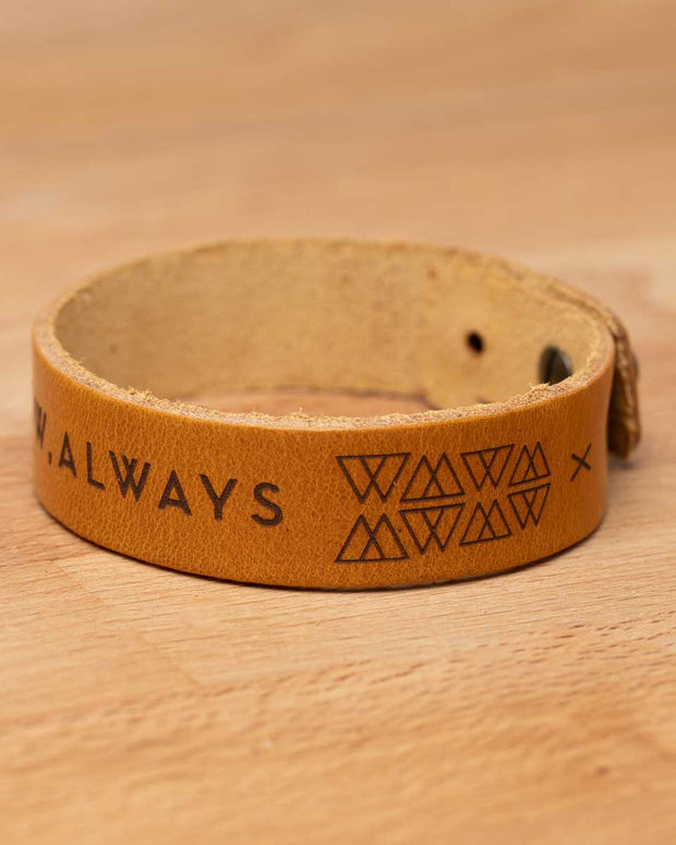 Then, Now, Always Leather Bracelet