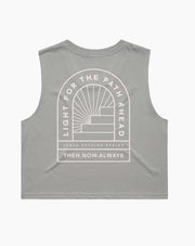 Light For The Path Women's Crop Tank- Storm